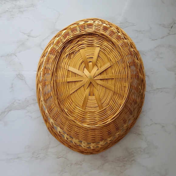 Boho Oval Wicker Basket for Basket Wall - Picture 3 of 6